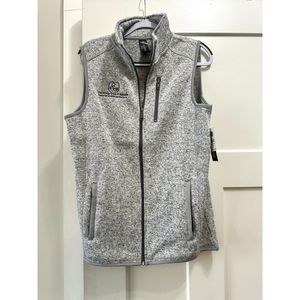 NWT Burnside Sweater Fleece Vest Men's Size Medium Gray Zip Up Logo